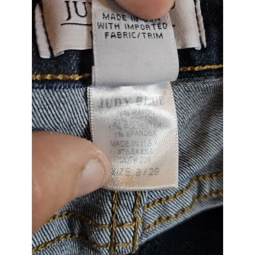 Judy Blue Jeans Women Size 9/29 Zip Stretch Made in USA‎ 8395 Dark Wash